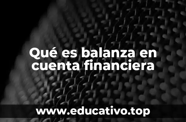 Qué es balanza en cuenta financiera