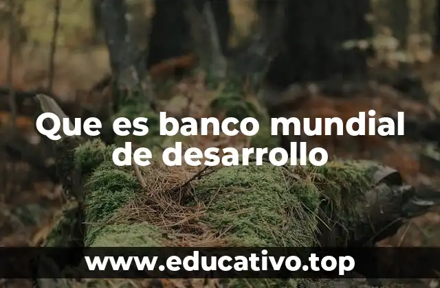 Que es banco mundial de desarrollo