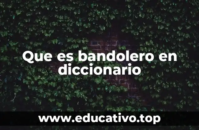 Que es bandolero en diccionario