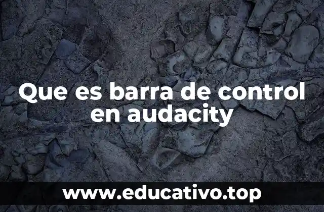 Que es barra de control en audacity