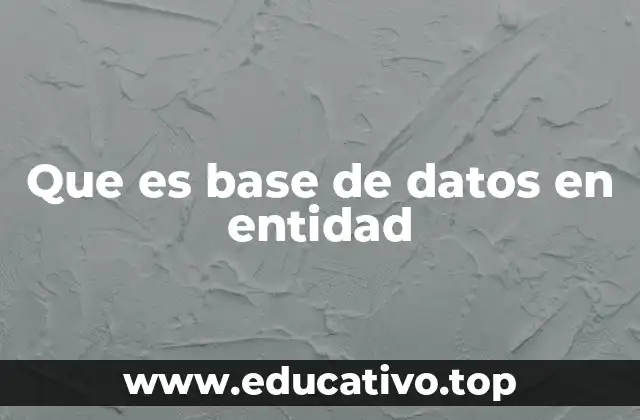 Que es base de datos en entidad