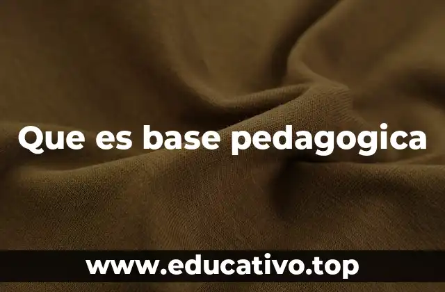 Que es base pedagogica