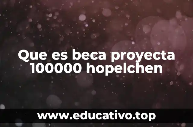 Que es beca proyecta 100000 hopelchen