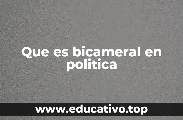 Que es bicameral en politica