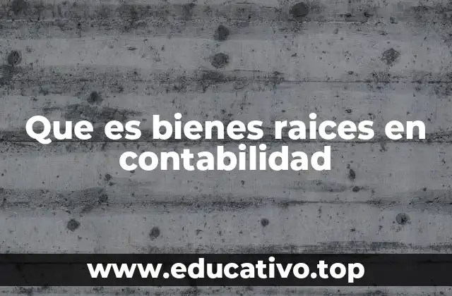 Que es bienes raices en contabilidad