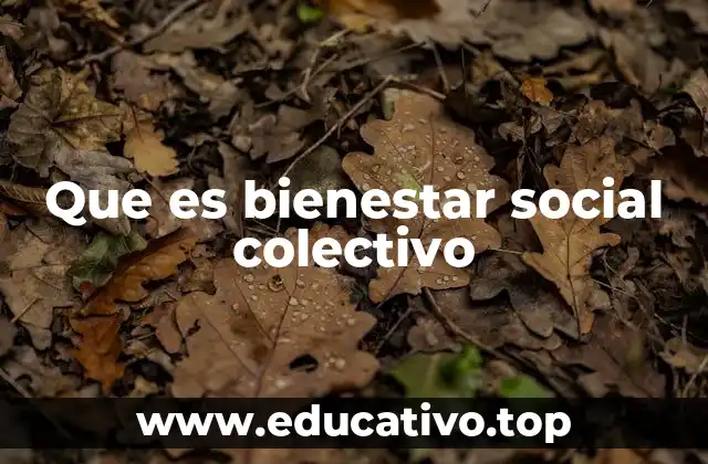 Que es bienestar social colectivo