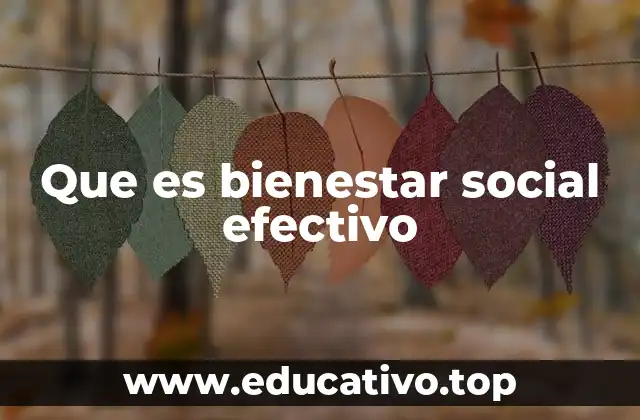 Que es bienestar social efectivo