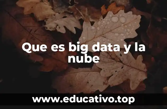 Que es big data y la nube