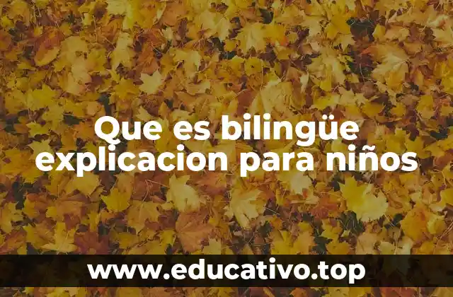 Que es bilingüe explicacion para niños