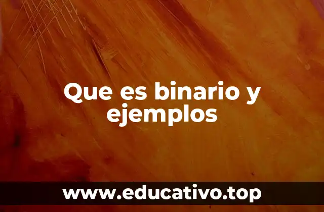 Que es binario y ejemplos