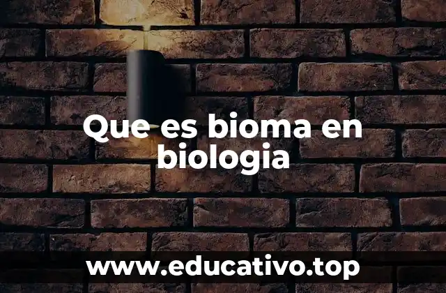 Que es bioma en biologia