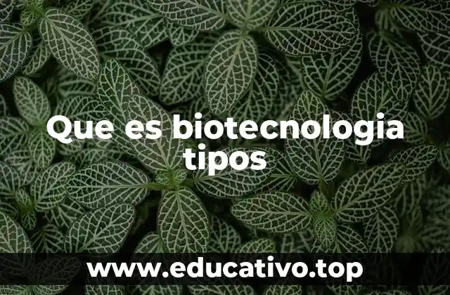 Que es biotecnologia tipos