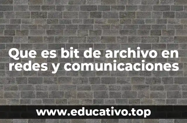 Que es bit de archivo en redes y comunicaciones