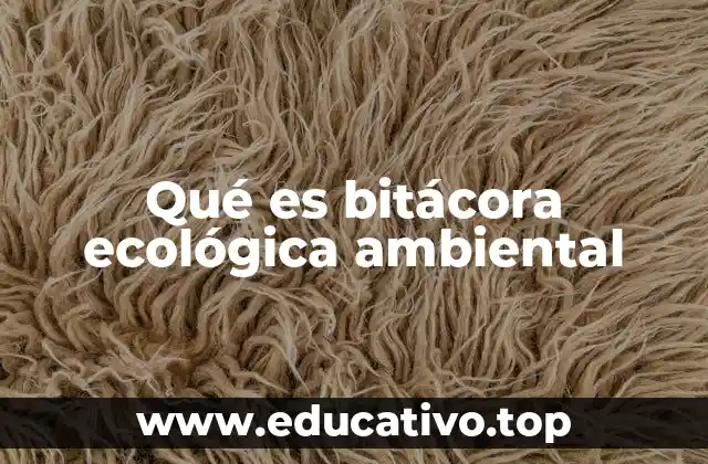 Qué es bitácora ecológica ambiental