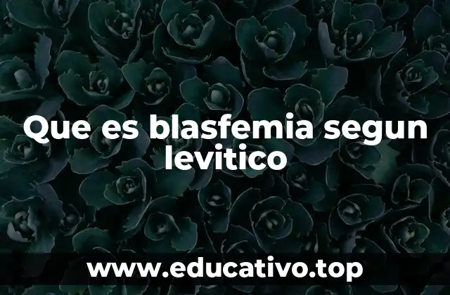 Que es blasfemia segun levitico