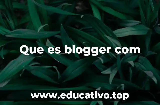 Que es blogger com