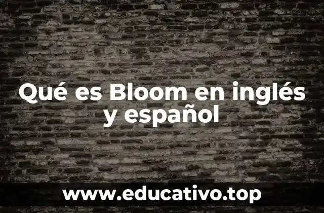 Qué es Bloom en inglés y español