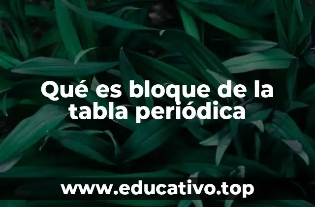 La estructura de los bloques en la tabla periódica