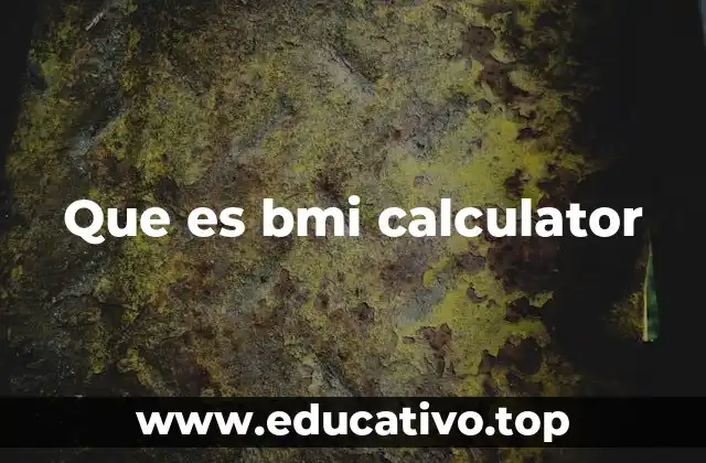 Que es bmi calculator