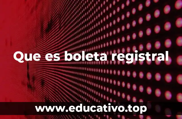 Que es boleta registral