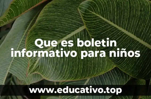 Que es boletin informativo para niños