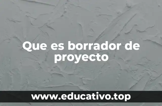 Que es borrador de proyecto