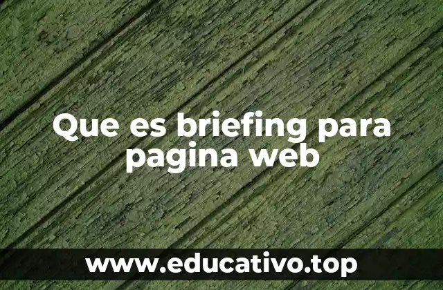 Que es briefing para pagina web