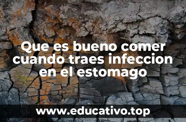 Que es bueno comer cuando traes infeccion en el estomago