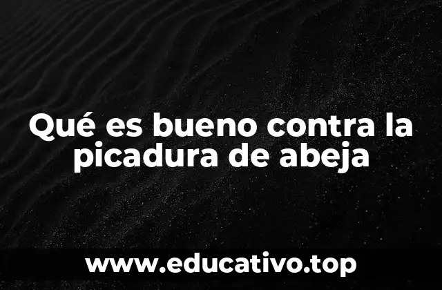 Qué es bueno contra la picadura de abeja