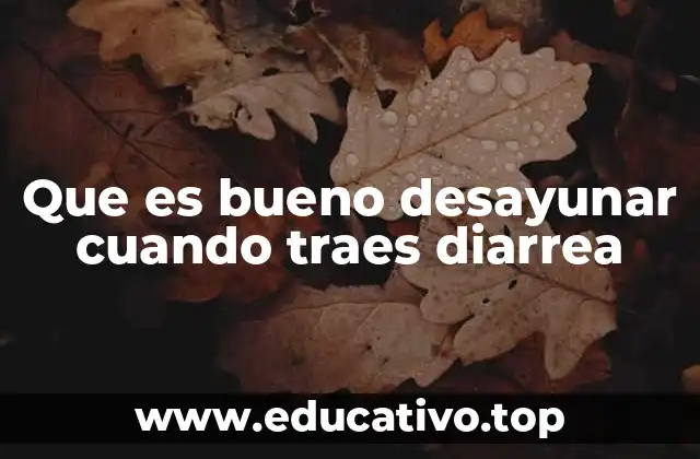 Que es bueno desayunar cuando traes diarrea