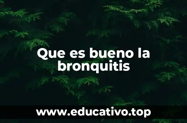 Que es bueno la bronquitis