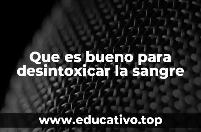 Que es bueno para desintoxicar la sangre