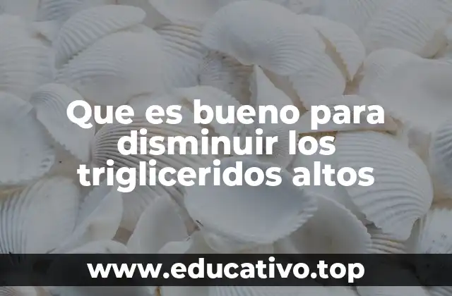 Que es bueno para disminuir los trigliceridos altos
