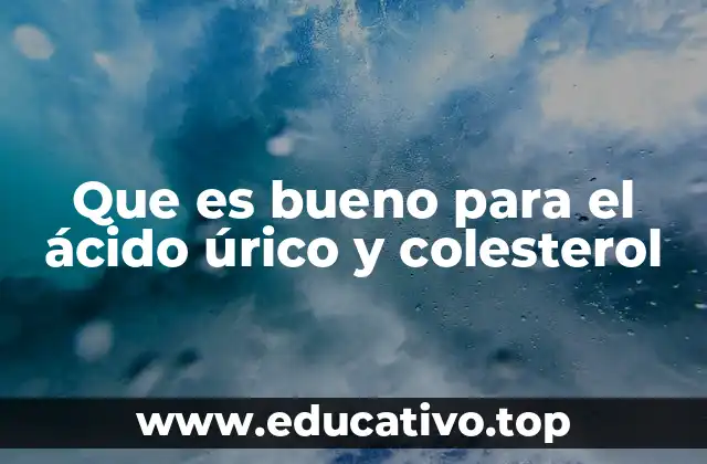 Que es bueno para el ácido úrico y colesterol