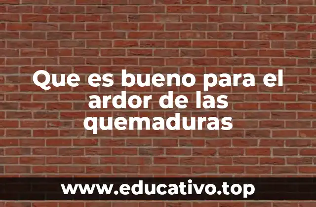 Que es bueno para el ardor de las quemaduras