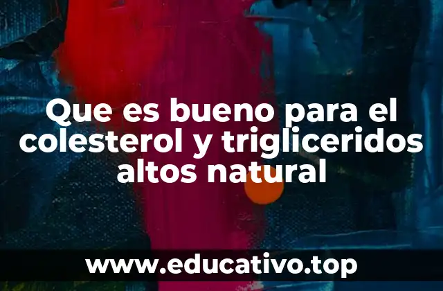 Que es bueno para el colesterol y trigliceridos altos natural