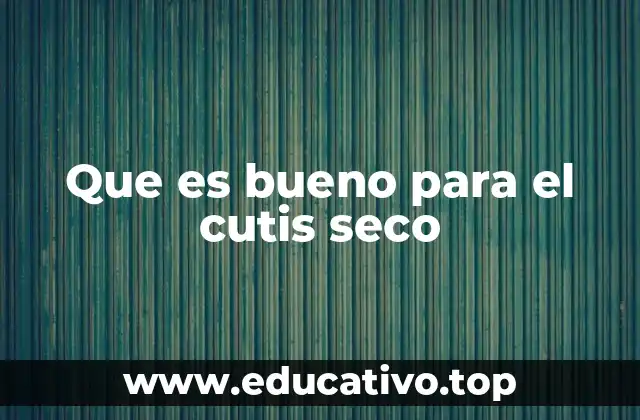 Que es bueno para el cutis seco