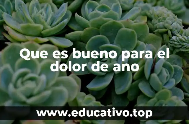 Que es bueno para el dolor de ano