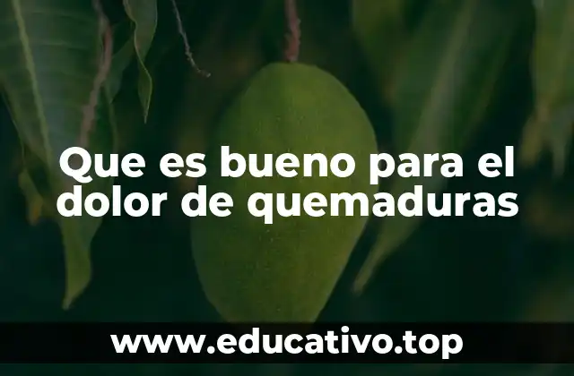 Que es bueno para el dolor de quemaduras