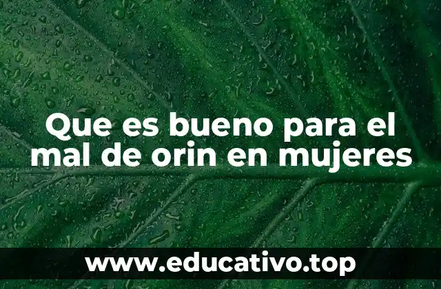 Que es bueno para el mal de orin en mujeres