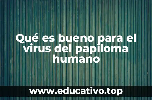 Qué es bueno para el virus del papiloma humano