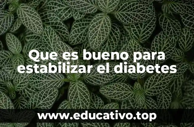 Que es bueno para estabilizar el diabetes