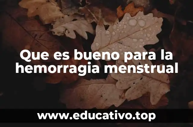 Que es bueno para la hemorragia menstrual