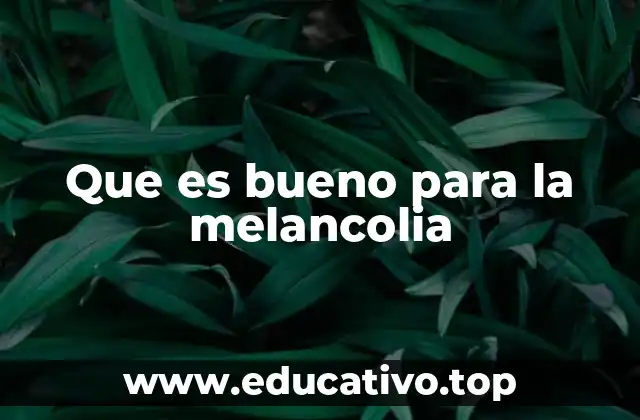 Que es bueno para la melancolia