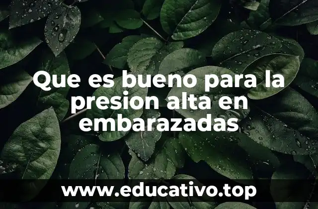 Que es bueno para la presion alta en embarazadas