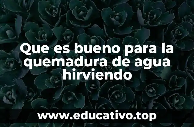 Que es bueno para la quemadura de agua hirviendo