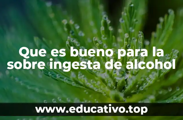 Que es bueno para la sobre ingesta de alcohol