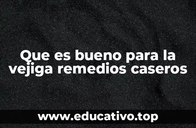 Que es bueno para la vejiga remedios caseros
