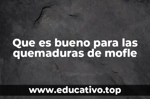 Que es bueno para las quemaduras de mofle