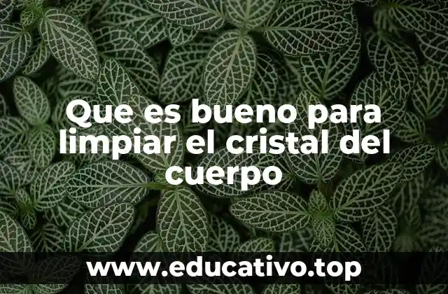Que es bueno para limpiar el cristal del cuerpo